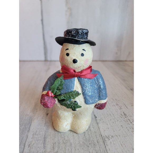 Vintage Teena flanner snowman mistletoe Top Hat figure glitter - Picture 2 of 8